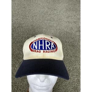 Vintage NHRA Championship Drag Racing Hat Cap Snap Back Mens One Size White Blue